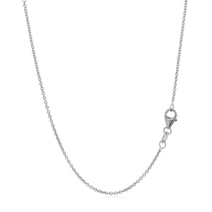 14k White Gold Round Cable Link Chain 1.2mm