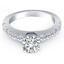 Load image into Gallery viewer, 14k White Gold Diamond Micro Prong Cathedral Engagement Ring