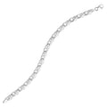 14K white gold bracelet with heart shape textured links