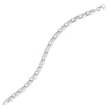 14k White Gold Heart Shape Textured Bracelet thumbnail 1