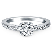 Load image into Gallery viewer, 14k White Gold Diamond Pave Cathedral Engagement Ring
