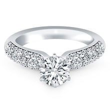 Load image into Gallery viewer, 14k White Gold Triple Row Pave Diamond Engagement Ring