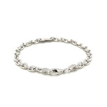 Load image into Gallery viewer, Sterling Silver Rhodium Plated Chain Bracelet with a Flat Heart Station