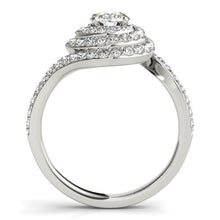 Load image into Gallery viewer, 14k White Gold Round Diamond Spiral Design Engagement Ring (1 1/8 cttw)