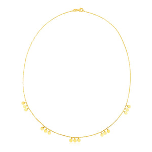 14k Yellow Gold Necklace with Circle Dangle Stations