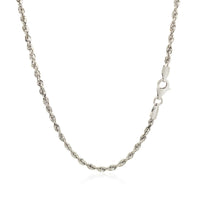 2.5mm 14k White Gold Solid Diamond Cut Rope Chain