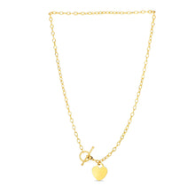 Load image into Gallery viewer, Toggle Necklace with Heart Charm in 14k Yellow Gold