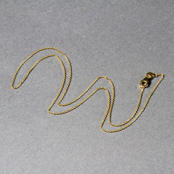 14k Yellow Gold Round Cable Link Chain 0.7mm