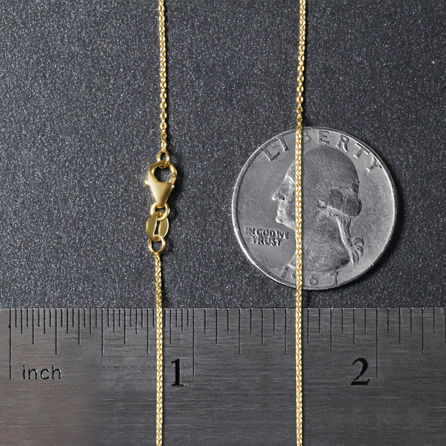14k Yellow Gold Round Cable Link Chain 0.7mm