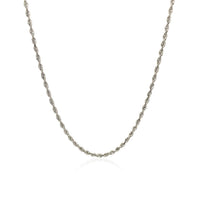 10k White Gold Solid Diamond Cut Rope Chain 1.5mm