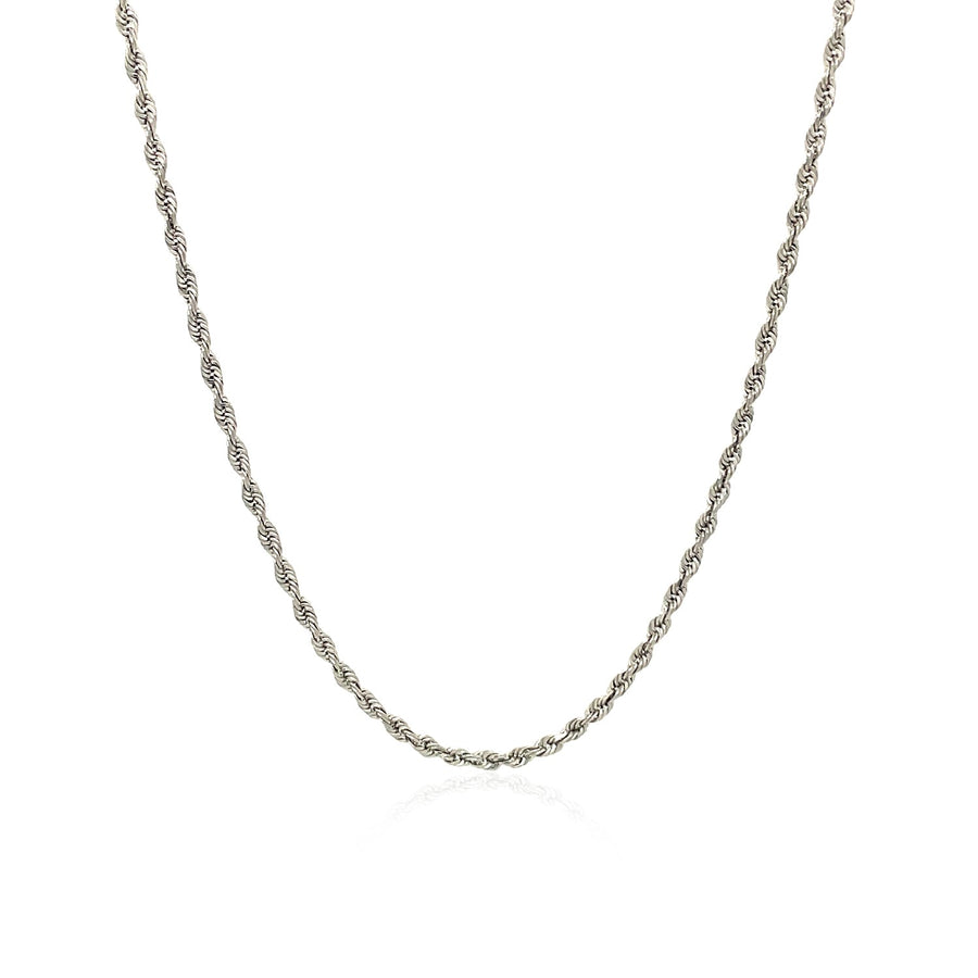10k White Gold Solid Diamond Cut Rope Chain 1.5mm