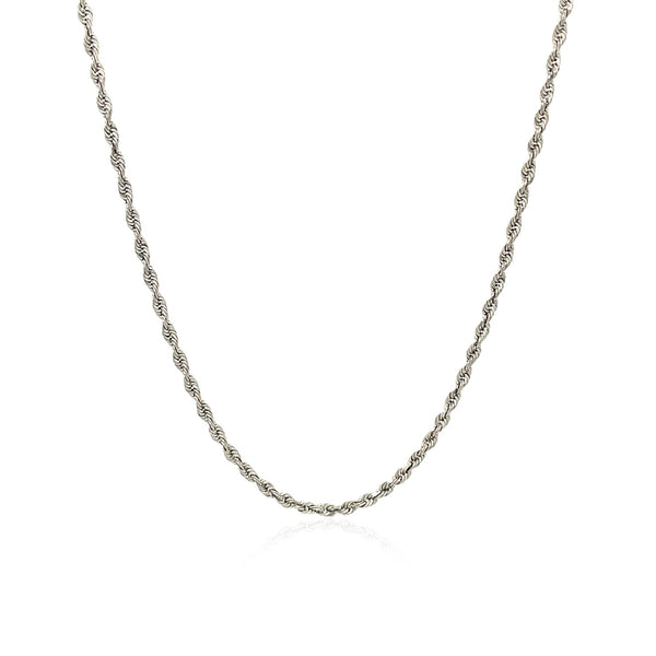 10k White Gold Solid Diamond Cut Rope Chain 1.5mm