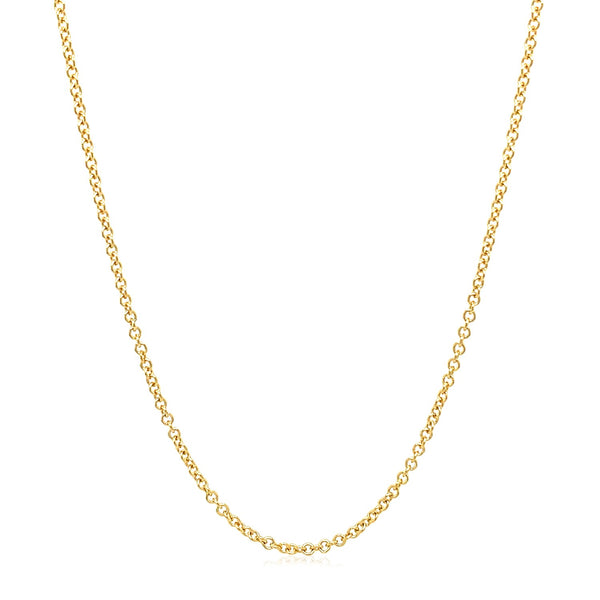 14k Yellow Gold Round Cable Link Chain 1.5mm