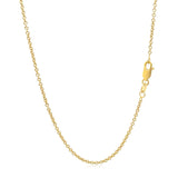14k Yellow Gold Round Cable Link Chain 1.5mm thumbnail 4