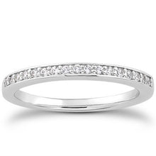 Load image into Gallery viewer, 14k White Gold Micro-pave Flat Sided Diamond Wedding Ring Band