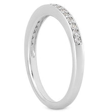 Load image into Gallery viewer, 14k White Gold Micro-pave Flat Sided Diamond Wedding Ring Band