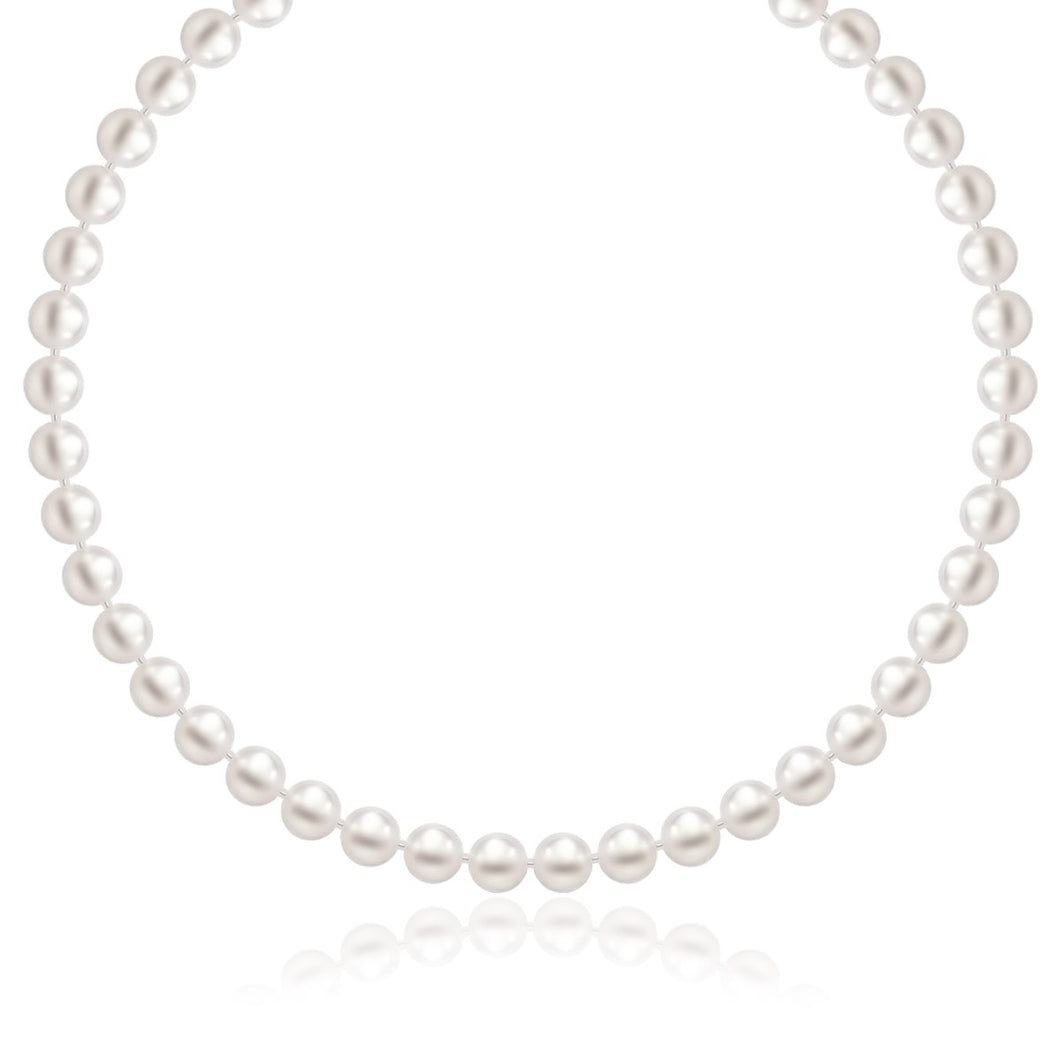 14k Yellow Gold Necklace with White Freshwater Cultured Pearls (6.0mm to 6.5mm)