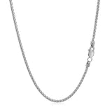 14k White Gold Round Wheat Chain 1.5mm thumbnail 4