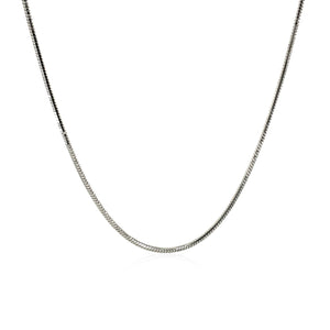 Rhodium Plated 1.2mm Sterling Silver Snake Style Chain