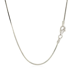 Rhodium Plated 1.2mm Sterling Silver Snake Style Chain