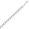 925 rhodium plated sterling silver fancy charm bracelet with clasp closure