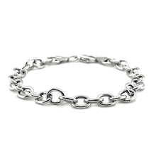 Load image into Gallery viewer, Sterling Silver Rhodium Plated Fancy Charm Bracelet