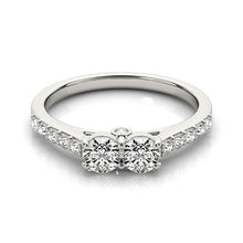 Load image into Gallery viewer, 14k White Gold Round Two Stone Diamond Ring (3/4 cttw)