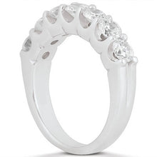 Load image into Gallery viewer, 14k White Gold Diamond Scalloped Shared U Prong Setting Wedding Ring Band