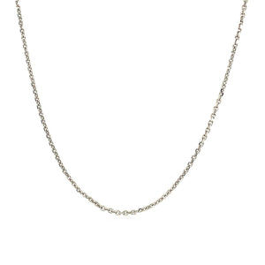 14k White Gold Adjustable Cable Chain 0.9mm