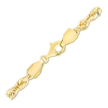 Load image into Gallery viewer, 5.0mm 14k Yellow Gold Solid Diamond Cut Rope Bracelet