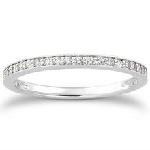 Load image into Gallery viewer, 14k White Gold Micro-pave Diamond Wedding Ring Band Set 3/4 Around