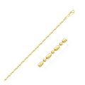 14K yellow gold bead chain with diamond-cut faceted beads at 1.5mm