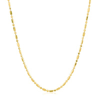 14k Yellow Gold Diamond-Cut Alternating Bead Chain 1.5mm
