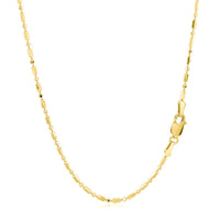 14k Yellow Gold Diamond-Cut Alternating Bead Chain 1.5mm