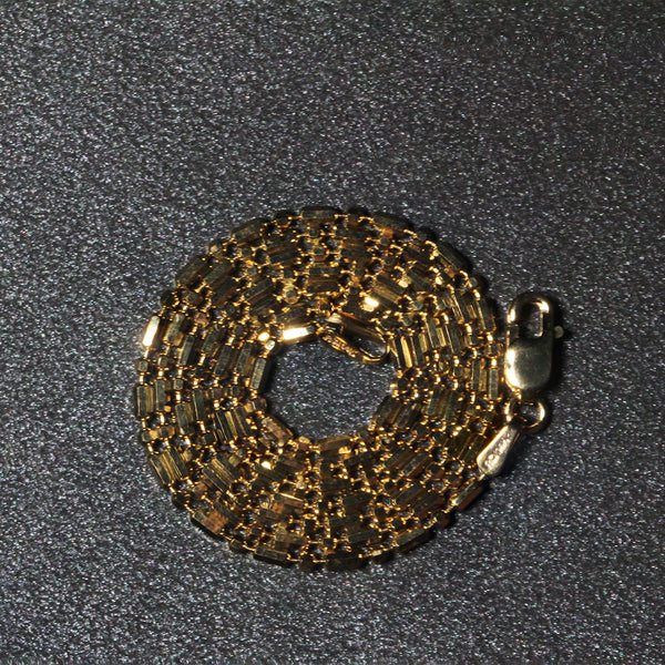 14k Yellow Gold Diamond-Cut Alternating Bead Chain 1.5mm
