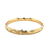 14k Yellow Gold Domed Bangle with a Weave Motif thumbnail 3