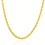 5.0mm 10k Yellow Gold Solid Diamond Cut Rope Chain thumbnail 2
