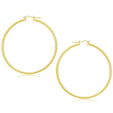 14k Yellow Gold Polished Hoop Earrings (55 mm) thumbnail 2