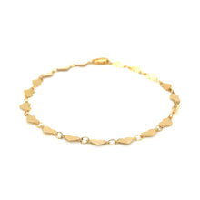 Load image into Gallery viewer, 14k Yellow Gold 7 inch Mirrored Heart Chain Bracelet