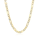 4.0mm 14K Yellow Gold Solid Pave Figaro Chain thumbnail 3