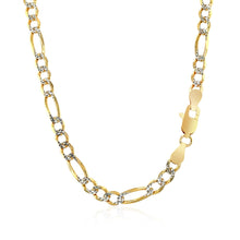 Load image into Gallery viewer, 4.0mm 14K Yellow Gold Solid Pave Figaro Chain