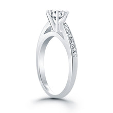 Load image into Gallery viewer, 14k White Gold Cathedral Engagement Ring with Pave Diamonds