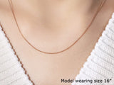 14k Rose Gold Round Cable Link Chain 0.7mm thumbnail 4