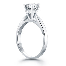 Load image into Gallery viewer, 14k White Gold Tapered Cathedral Solitaire Engagement Ring
