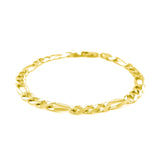6.0mm 14k Yellow Gold Solid Figaro Bracelet thumbnail 2