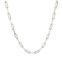Load image into Gallery viewer, 14K White Gold Paperclip Chain (2.5mm)