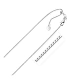 14k White Gold Adjustable Box Chain 0.85mm thumbnail 1