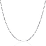 14k White Gold Solid Figaro Chain 1.9mm thumbnail 2
