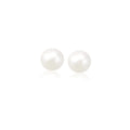 14K yellow gold stud earrings with 6.0 mm white freshwater pearl stones