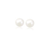 14k Yellow Gold Freshwater Cultured White Pearl Stud Earrings (6.0 mm) thumbnail 1